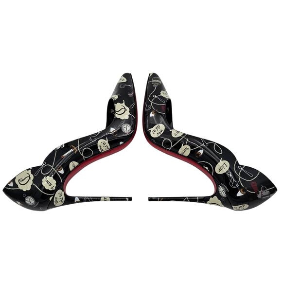 Christian Louboutin Hot Chick 100 Heel Pump Weapons Black Patent Size 40 US 10 - Picture 6 of 11